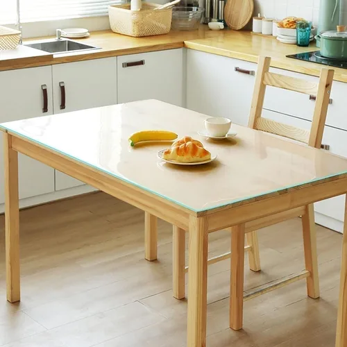Miniatura 2 de Protector de mesa para cocina, comedor, madera, para muebles, de plástico transparente, fácil de limpiar, protector de escritorio, de madera, PVC