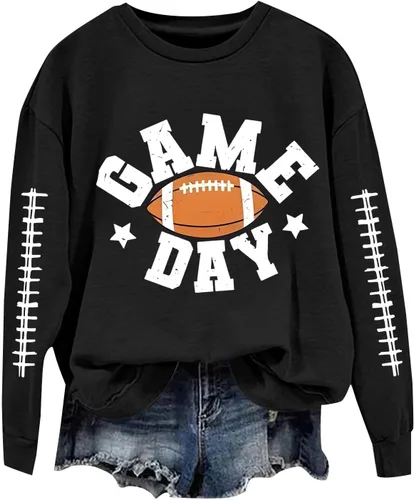 Miniatura 18 de Women's Oversized Sweatshirt, Long Sleeve Sweatshirts Crewneck Printed Pullover Tops, S-3XL