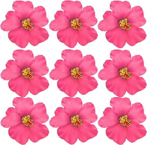 Miniatura 13 de Arvintas 20 flores azules hawaianas de imitación de hibisco, flores hawaianas para fiesta de verano, bricolaje, flores de hibisco de espuma