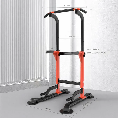 Miniatura 4 de Z ZHICHI Pull Up Dip Station For Home Gym Strength Training Fitness Workout Station Chin-Ups Push-Ups Pull-Ups Dip-Ups 330LBS T055CDC Naranja