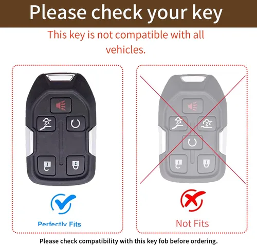 Miniatura 2 de PEICHI Funda para llavero de cuero para automóvil para 2019-2023 Silverado Suburban Tahoe Acadia Terrain Yukon Key Sierra 1500 2500HD 3500HD