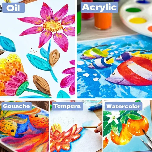 Miniatura 7 de ArtSkills Juego de pinceles de pintura acrílica, pinceles de pintura acrílica para pintura en lienzo, pinceles de pintura artesanal con cuchillo