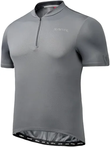 Miniatura 20 de Santic Camiseta de ciclismo para hombre, manga corta, camiseta de ciclismo de carretera, cremallera completa, UPF 50+, MTB con bolsillos