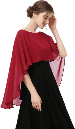 Miniatura 2 de Hotshawl Capelets para mujer, chales de gasa y envolturas para vestido de noche, capas de boda