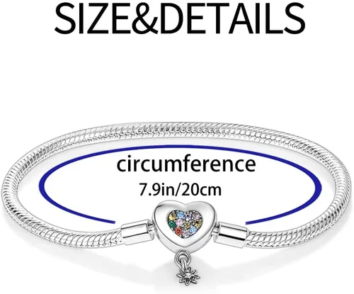 Miniatura 6 de KUNSIR Pulsera de plata de ley 925 con cierre de palma, cadena de serpiente, pulseras básicas para cualquier dije PDL, para adolescentes y mujeres