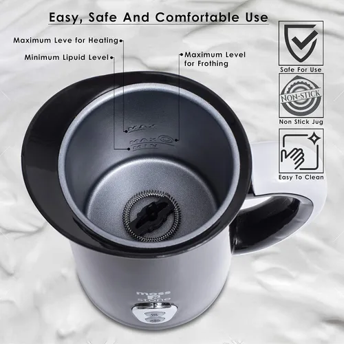 Miniatura 2 de Moss & Stone Espumador Eléctrico de Leche para Arte de Lata, Máquina Eléctrica para Cappuccino y Calentador de Leche, Fabricante de Espuma Caliente