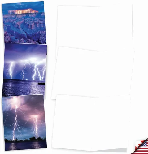 Miniatura 2 de The Best Card Company - Caja de 10 tarjetas para todas las ocasiones en blanco (4 x 5.12 pulgadas) - Tarjetas de paisaje escénico surtidas - Bolts