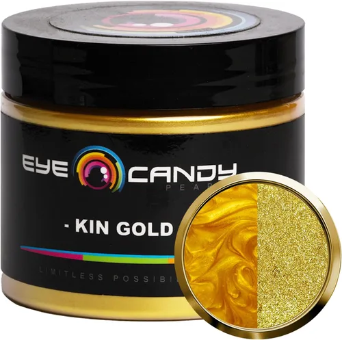 Miniatura 10 de Pigmentos Eye Candy Oro Mica en Polvo Premium - Kin Gold (25gr) - para Epoxi, Resina, Jabón, Pintura, Carpintería, Vaciado de Acrílico, Bombas