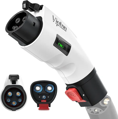 VIPTOO Adaptador para Tesla a J1772, Compacto con Indicador de Luz, Compatible con Cargadores Tesla de Pared/Móvil/Destino, Convierte Tesla a J1772