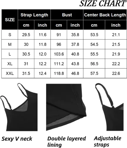 Miniatura 6 de SUNAELIA Camisola de gasa con cuello en V para mujer, ajuste holgado, con tirantes delgados, camisola de verano casual sin mangas