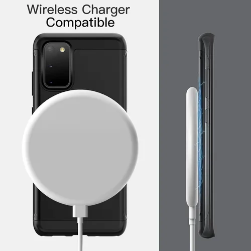 Miniatura 7 de JETech Funda resistente a prueba de golpes para Samsung Galaxy S20, funda protectora resistente de doble capa con absorción de golpes (negro)