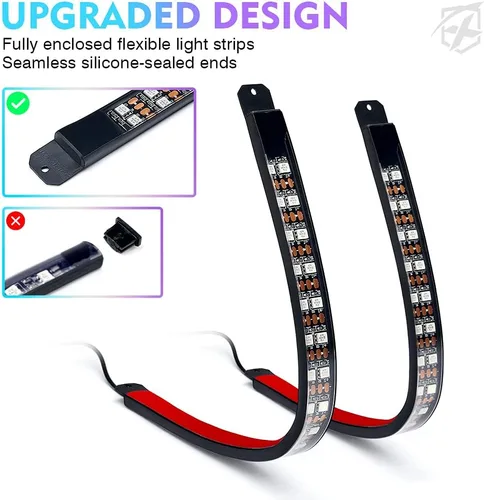 Miniatura 3 de Xprite Luces interiores de auto RGB mejoradas de 144 LED con control de aplicación inteligente/control remoto inalámbrico, modo de sincronización