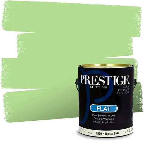 Miniatura 270 de Prestige Paints - Pintura exterior e imprimación en uno, 1 galón, plano, compatibilidad comparable con el color menta «Whipped Mint» de Behr