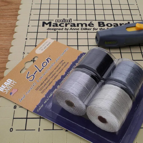 Miniatura 9 de The Beadsmith S-Lon Cordón para Cuentas – Cordón de Nylon Torcido de 0.5 mm para Ensartar, Paquete de 4, Mezcla de Neutrales Fríos, TEX210, 77