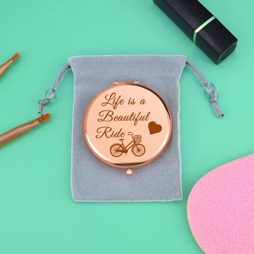 Miniatura 7 de Regalo de ciclismo para niña, espejo de maquillaje compacto, para amantes de la bicicleta, regalo para mujeres, amigas, regalo de bicicleta