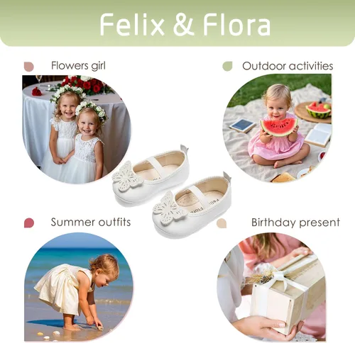 Miniatura 255 de Felix & Flora Zapatos de bebé de suela suave - Zapatos de bebé para caminar, mocasines, suela de goma, zapatos de cuna