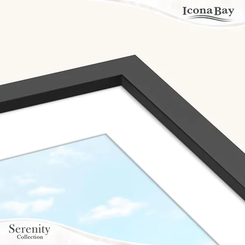 Miniatura 8 de Icona Bay - Marcos de fotos 4" x 6" con alfombra extraíble para fotos 3" x 5" (negro, paquete de 6), marcos de estilo moderno elegante, para mesa
