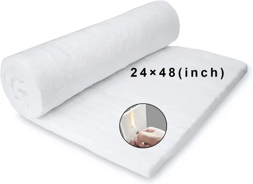 Miniatura 11 de Manta de fibra cerámica de 32" x 24" x 1" (gruesa) con aislamiento ignífugo deflector clasificada para 2400°F, resistencia a altas temperaturas