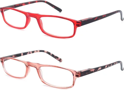 Miniatura 11 de MODFANS Gafas de lectura para mujeres y hombres, montura estrecha ligera con acabado brillante, bisagra de resorte flexible, elegantes lentes