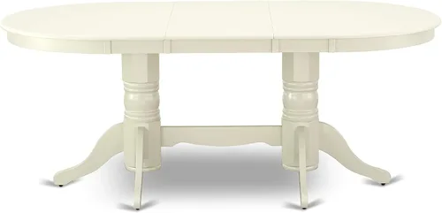 Miniatura 8 de East West Furniture VABO7-LWH-W - Juego de comedor de 7 piezas compuesto por una mesa de comedor ovalada con hojas de mariposa y 6 sillas de asiento