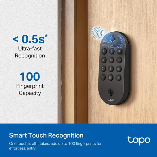 Miniatura 3 de Tapo - Cerradura inteligente de puerta con cerradura de perilla Wi-Fi - Reconocimiento de huellas dactilares, botones táctiles sin llave y monitoreo