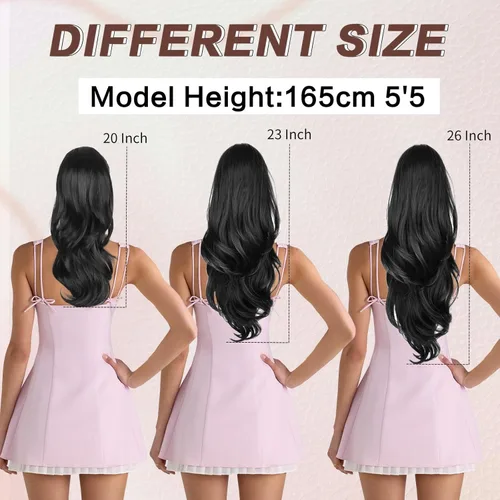 Miniatura 3 de Extensión de cola de caballo rubio, extensión de cola de caballo con cordón de 20 pulgadas para mujeres, extensiones de cabello de cola de caballo