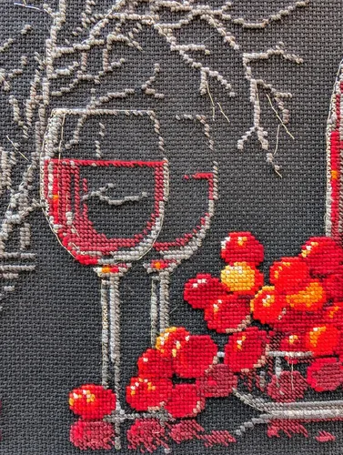 Miniatura 9 de RIOLIS - Bodegón con vino tinto 1239, kits de punto de cruz de 11,81 x 11,81 pulgadas, kits de punto de cruz para principiantes y avanzados, kit