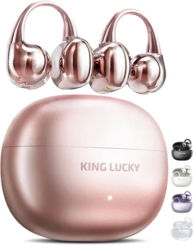 Miniatura 11 de King Lucky Auriculares de clip Gen 3, auriculares inalámbricos Bluetooth 6.0 de oreja abierta con micrófono, ajuste seguro para orejas pequeñas