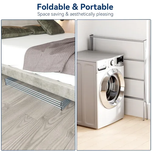 Miniatura 4 de Whitmor Tendedero plegable para ropa, 12 barras de metal para colgar ropa, uso en interiores y exteriores, 36.2 pulgadas de profundidad x 30.3