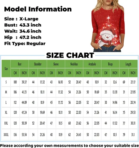 Miniatura 4 de YUHEDADA Blusas de Navidad para mujer, lindos guantescopos de nieve, manga tres cuartos, cuello redondo, suéter de moda de otoño