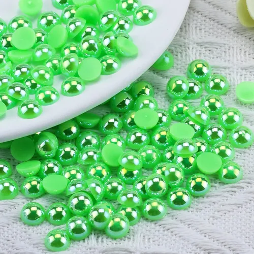 Miniatura 54 de 1500 PIEZAS 4mm Perlas Blancas de Media Parte Plana para Manualidades Joyería Álbum de Recortes Decoración de Uñas, Perlas de Parte Plana para Blanco