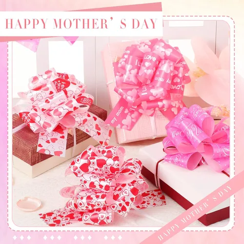 Miniatura 2 de Yunlly Paquete de 108 lazos rosados para envolver regalos, cinta de cumpleaños, lazos para mujer, accesorio de envoltura de regalos para regalos