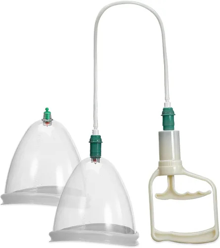 Healifty Juego de terapia de masaje de ventosas de senos: Ventosas de vacío manuales con bomba de mano y tubo, kit de herramientas de ventosas de