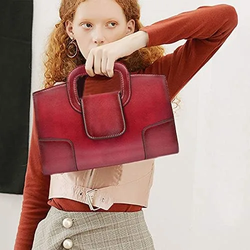 Miniatura 6 de Goclothod Bolso de mano con asa superior para mujer estilo vintage con solapa bandolera