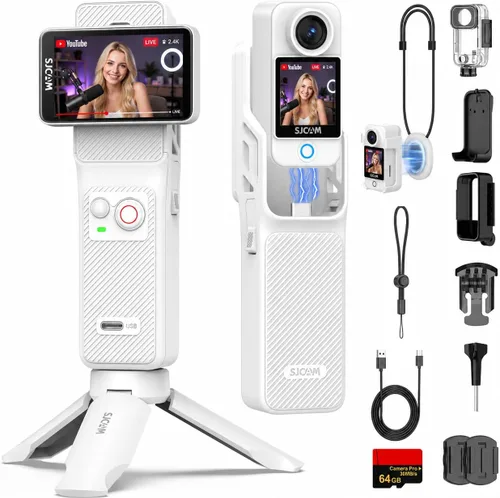 Miniatura 12 de SJCAM C400 4K Travel Vlogging Cámara con tarjeta de 256 GB, cámara corporal de grabación 7H para creadores de YouTube, estabilizador de 6 ejes