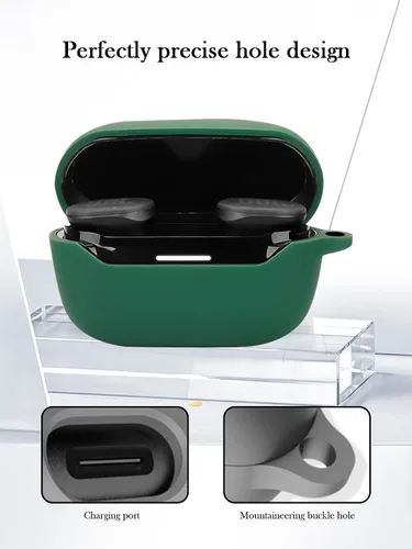 Miniatura 5 de Funda para JBL Endurance Race 2 True Wireless in Ear Earbuds, protección suave, a prueba de golpes, funda de silicona BOVUGAC con llavero, kit