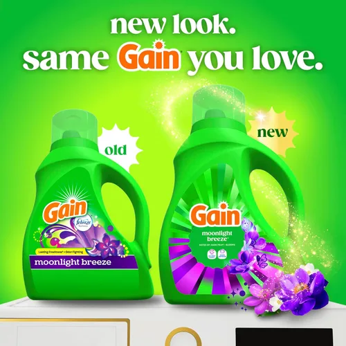 Miniatura 2 de Gain Detergente líquido para ropa con defensa del olor, aroma Moonlight Breeze, jabón de lavandería para lavadoras HE, 60 onzas líquidas, 45 cargas