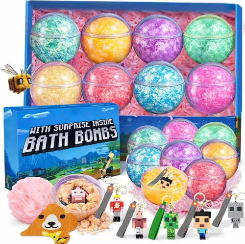 Miniatura 16 de Bombas de baño para niños: bombas de baño XXL con sorpresa en el interior, bombas de baño orgánicas ricas en aceites esenciales naturales, juego