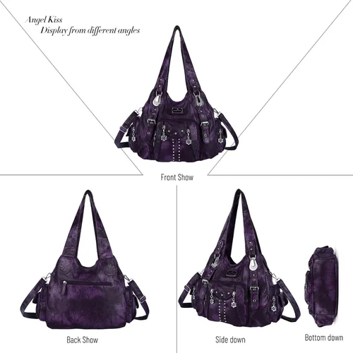 Miniatura 3 de Angel Kiss Bolsos de mano para mujer, de piel sintética suave, bolsas de hobo grandes para damas, asa superior, bolso de hombro, bolso con asa