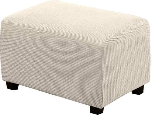 Miniatura 55 de H.VERSAILTEX Funda otomana rectangular de 29 a 34 pies para reposapiés, fundas protectoras para reposapiés, con tela jacquard elástica, gruesa