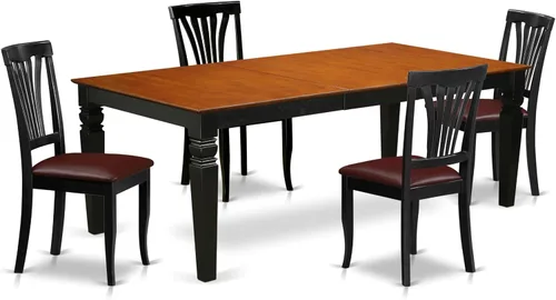 Miniatura 7 de East West Furniture LGAV5-BCH-W - Juego de cocina de 5 piezas que incluye una mesa de comedor rectangular con hoja de mariposa y 4 sillas de asiento