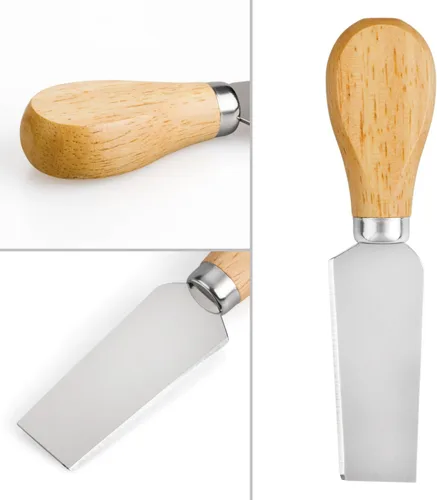 Miniatura 3 de Juego de 4 cuchillos de queso, cuchillo de queso, tenedor de queso, rebanador de queso, cuchillo de mantequilla, mini cuchillos de queso de acero