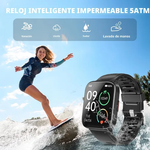 Miniatura 6 de DUREXO Reloj inteligente, reloj inteligente para hombre de fitness impermeable 5ATM, reloj de fitness con pantalla táctil de 1.69 pulgadas, reloj