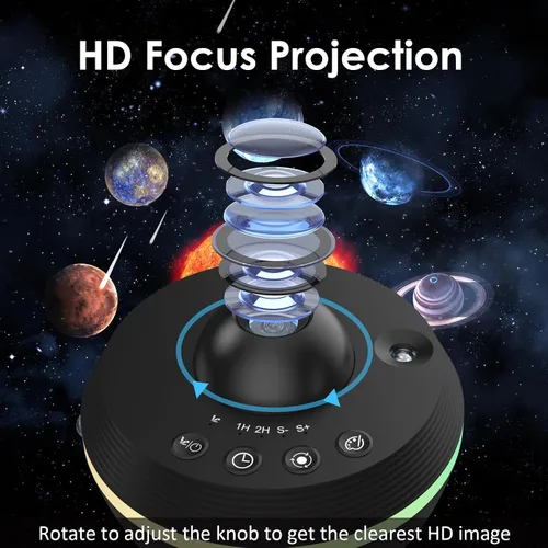 Miniatura 4 de Proyector de galaxia para dormitorio, proyector de estrellas de planetario con 13 discos Galaxy reemplazables 4K, imagen HD, gran área