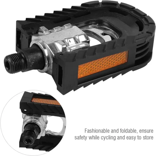 Miniatura 4 de Yosoo Health Gear 1 par de pedales de bicicleta plegables de metal, pedales de bicicleta plegables negros, pedales de bicicleta antideslizantes