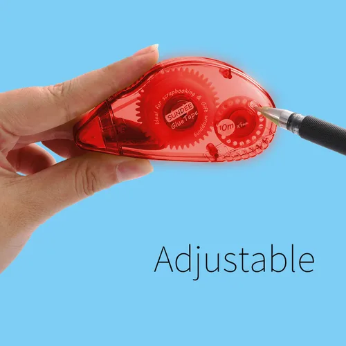 Miniatura 5 de Glue Runner - Rodillo de cinta adhesiva permanente de doble cara, 0.3 x 360 pulgadas, aplicador de rodillo adhesivo permanente, paquete de 12, rojo