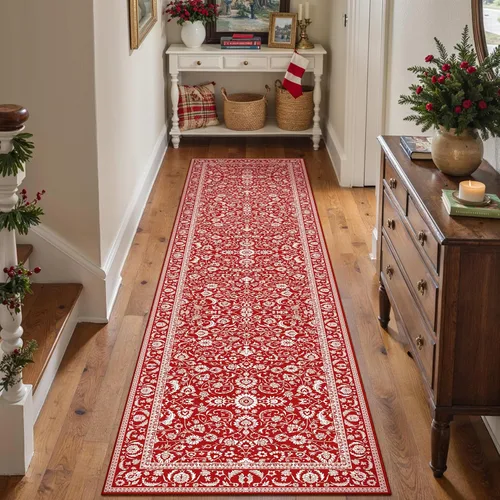 Miniatura 105 de HUGEAR 8x10 Alfombras lavables a máquina color marrón para pasillo, alfombra grande de área interior, alfombra de acento floral, alfombra de pelo