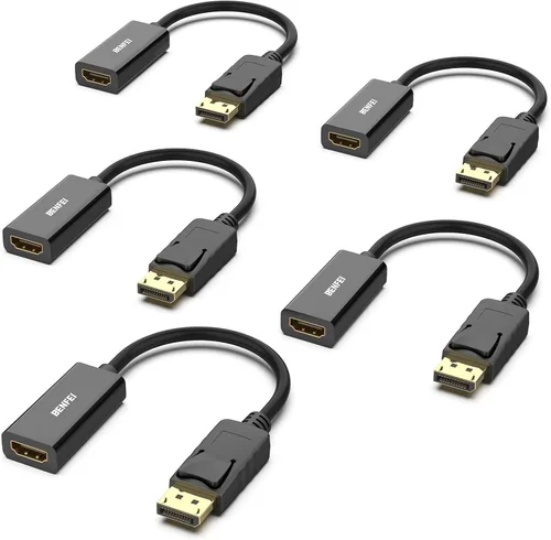 Miniatura 13 de BENFEI Paquete de 2 cables adaptadores 4K DisplayPort a HDMI, (2K 60Hz, 1080p 120Hz) Convertidor unidireccional DisplayPort a monitor HDMI, Gris