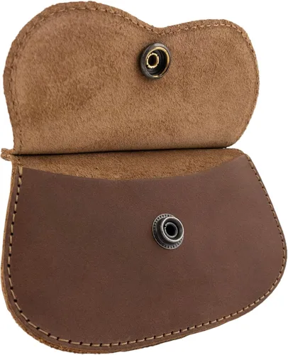 Miniatura 34 de Hide & Drink, Cartera en forma de gato, bolsa para monedas, soporte para dinero, accesorio de viaje, cuero de grano completo, hecho a mano, Negro
