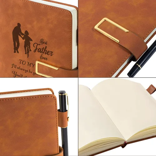 Miniatura 3 de Diario de cuero de regalo para papá, cuaderno personalizado para papá de hija, diario personalizado A5, diario de viaje, cuaderno de bocetos